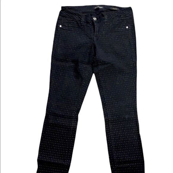 Black jean jeggings with gold stars - Picture 1 of 4